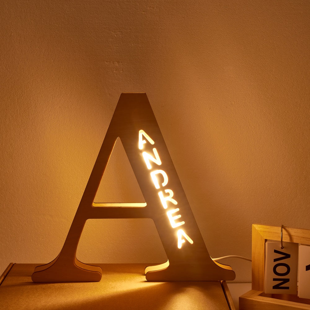 Personalized Name Wooden Letter Night Light
