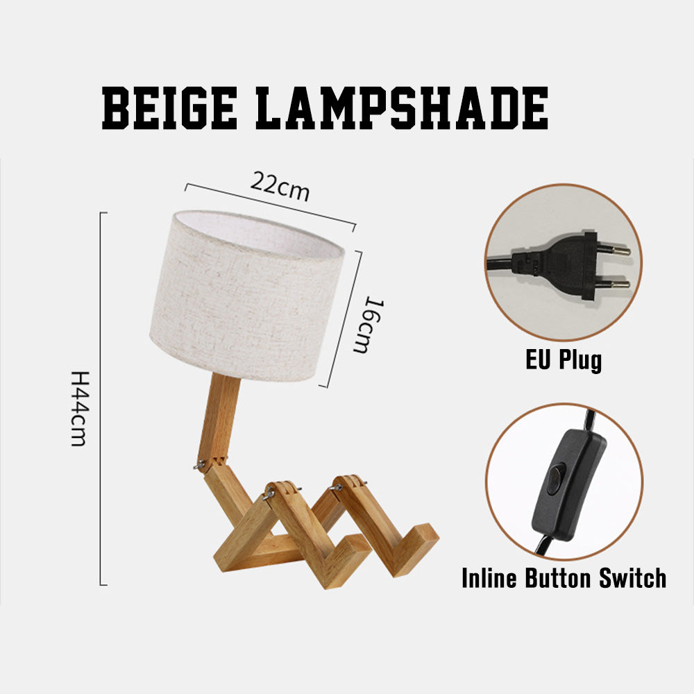 Wooden Robot Table Lamp