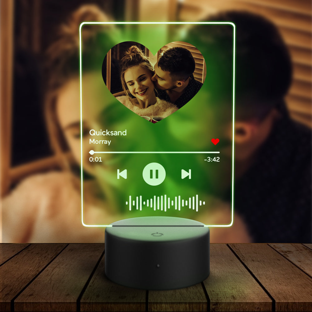 Heart Photo Music Code Night Light