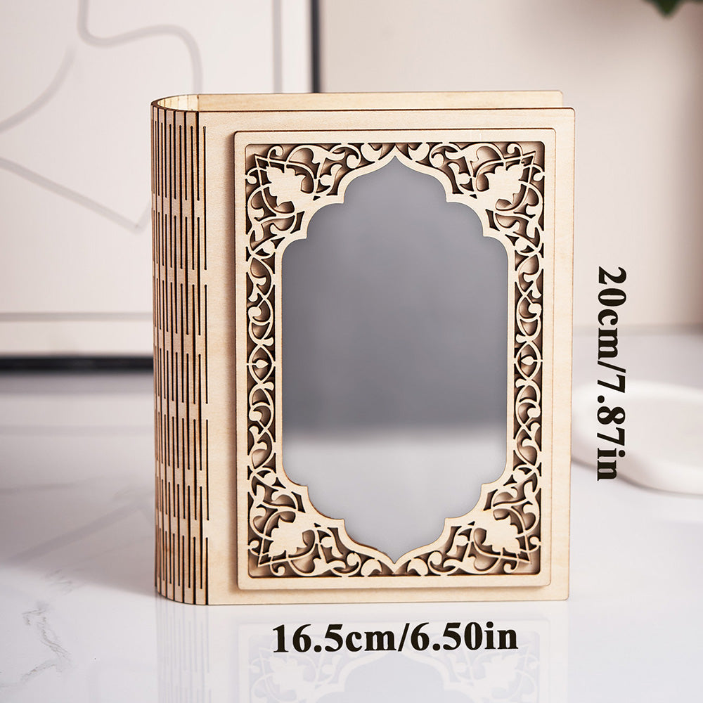 Personalized Grimoire Shape Mirror Photo Frame Light