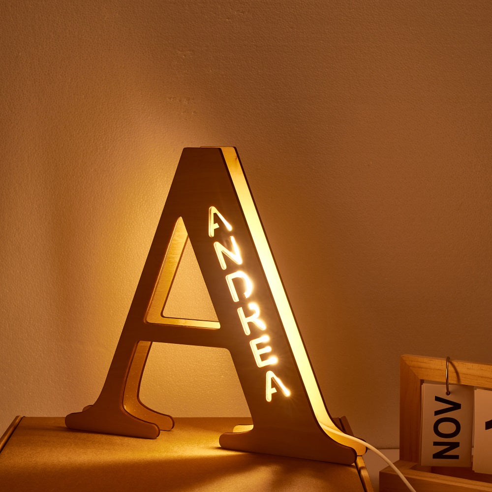 Personalized Name Wooden Letter Night Light