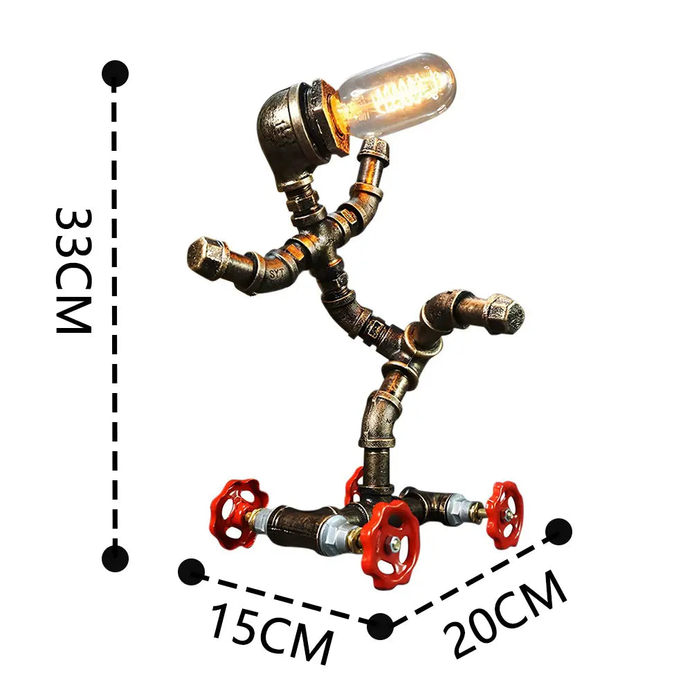 Creative Iron Robot Table Lamp Metal Night Light