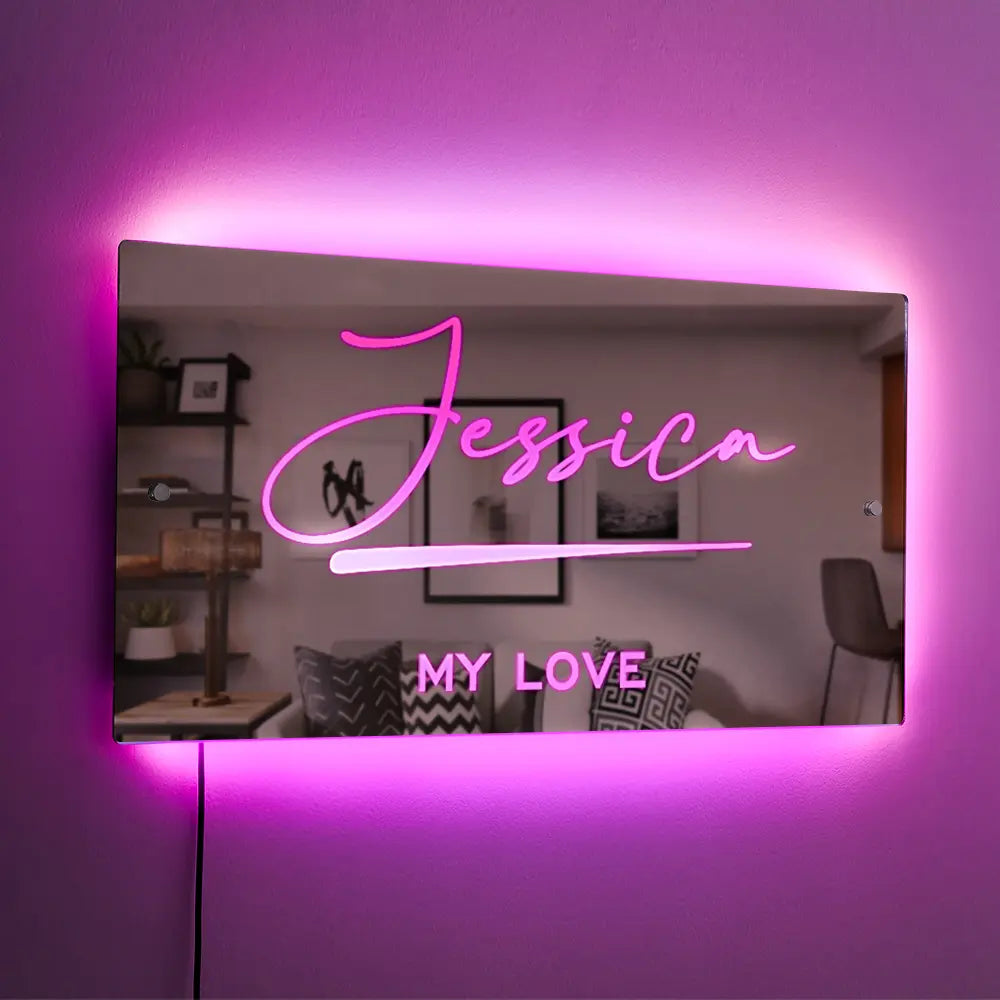 Personalized Name Mirror – Light-Up