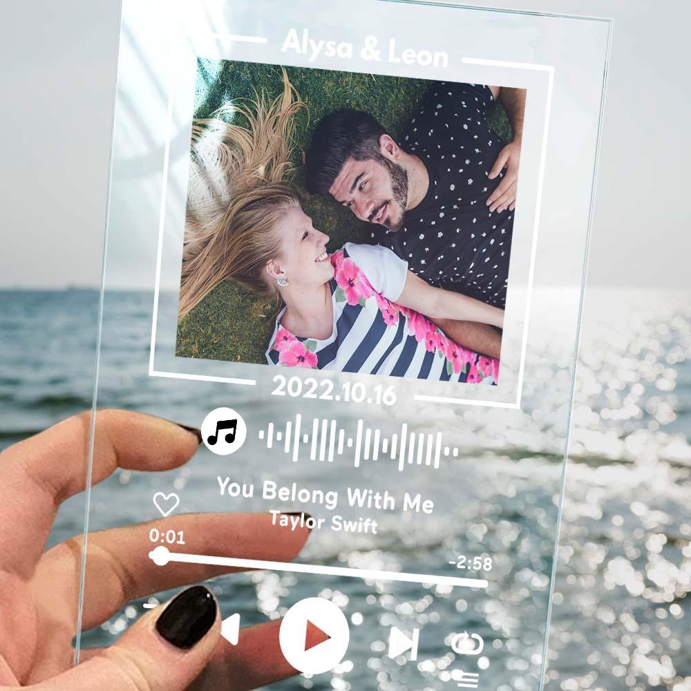 Glass Music Code Night Light Keychain