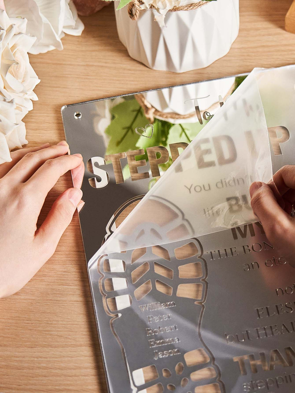 Dad Footprint Mirror Light – Father’s Day