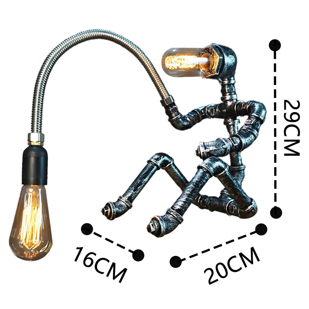 Creative Iron Robot Table Lamp Metal Night Light