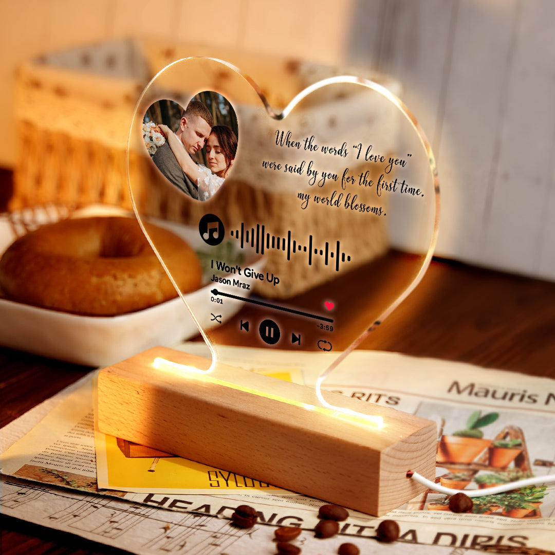 Heart Music Plaque Night Light