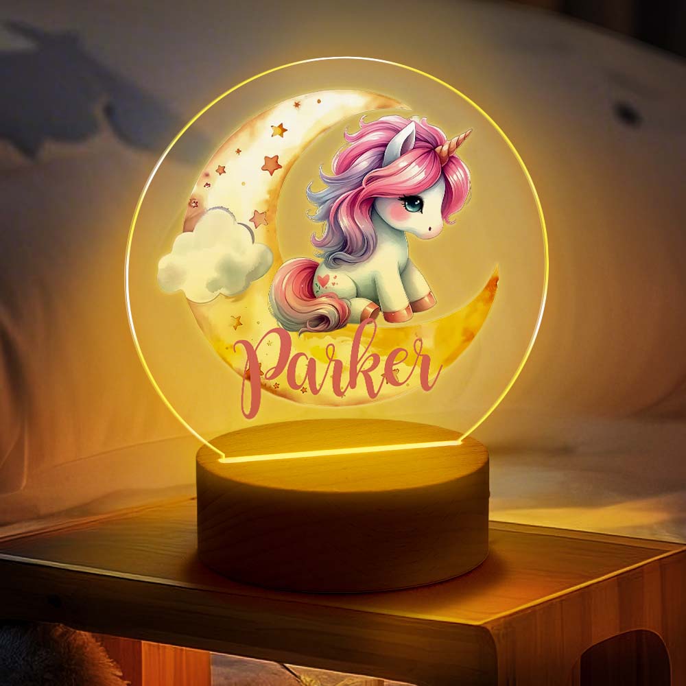 Unicorn Moon Name Night Light
