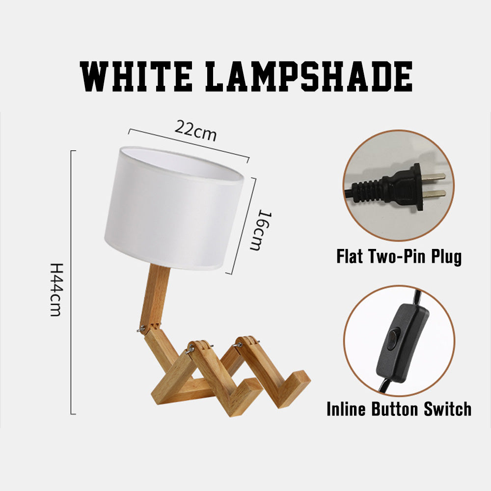 Wooden Robot Table Lamp