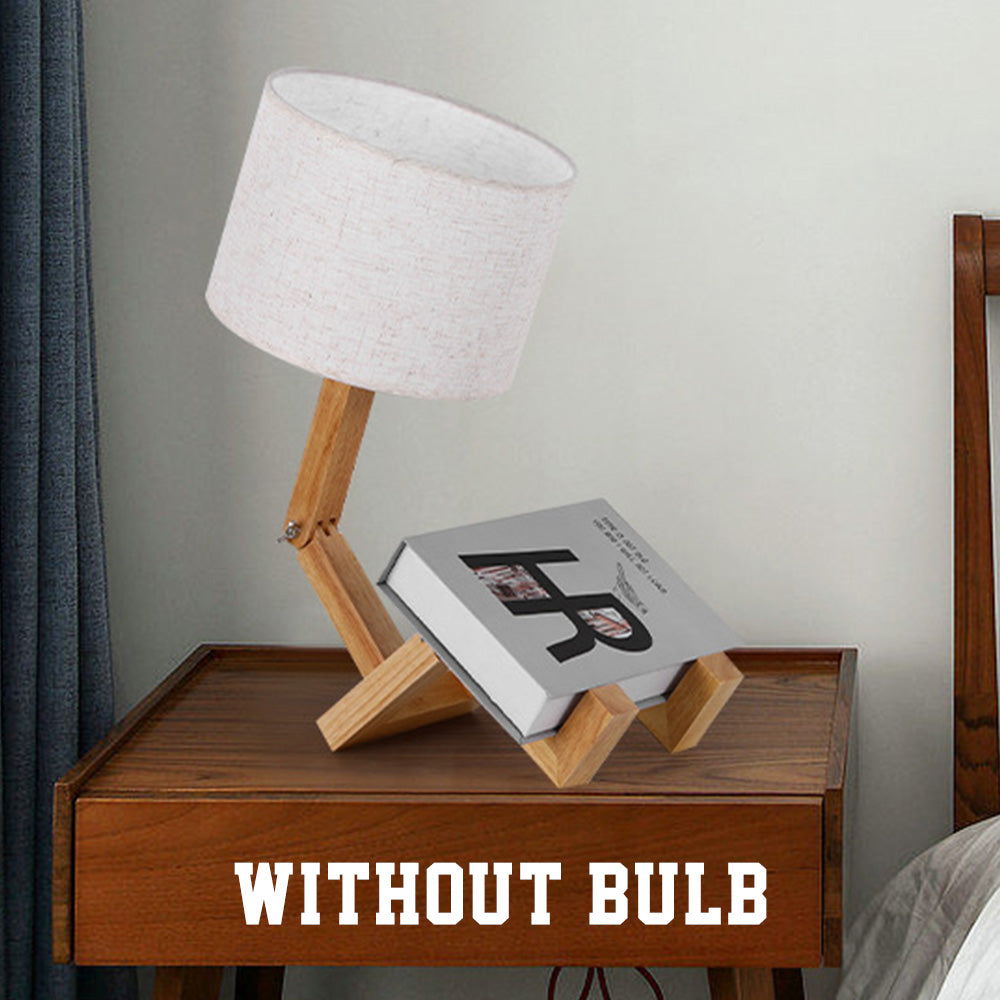 Wooden Robot Table Lamp