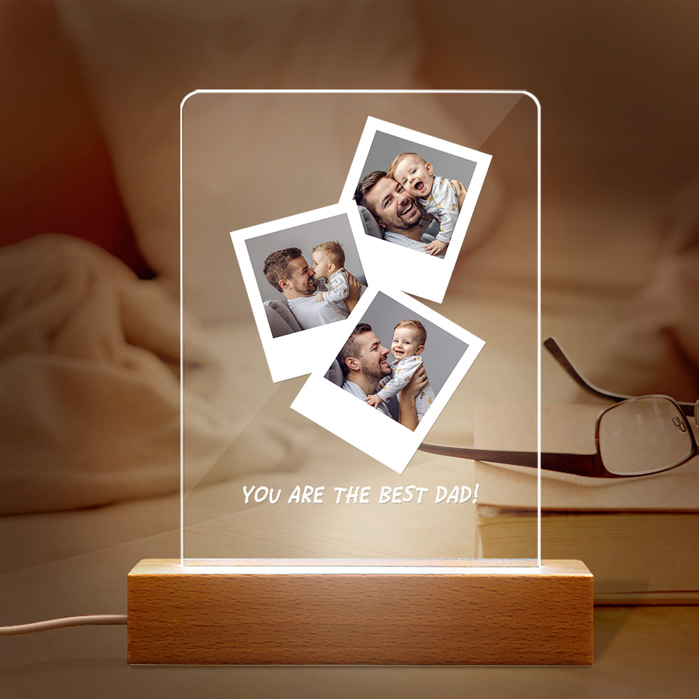 Personalized Photo Wooden Base Night Light