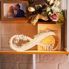 Custom Engraved Infinity Name Wood Night Light