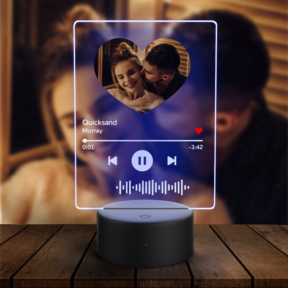 Heart Photo Music Code Night Light