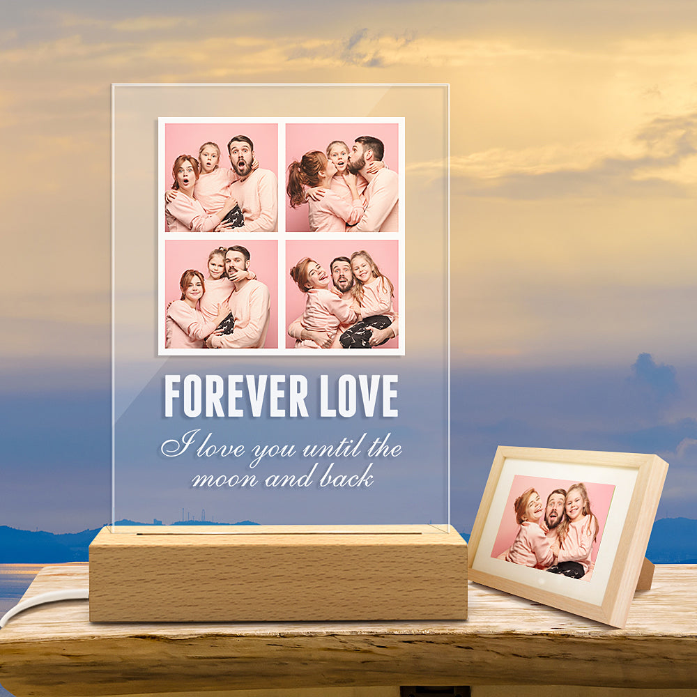 Custom Photo Plaque Wooden Stand Night Light