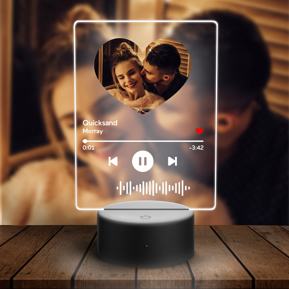 Heart Photo Music Code Night Light