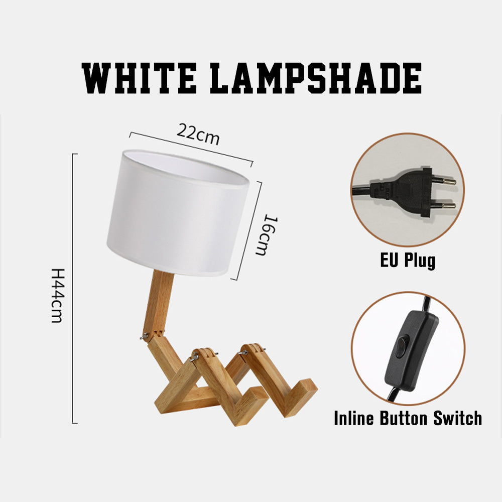 Wooden Robot Table Lamp