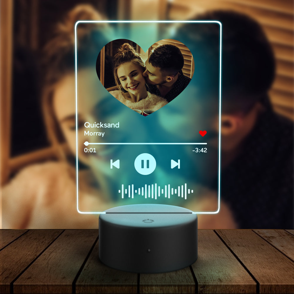 Heart Photo Music Code Night Light