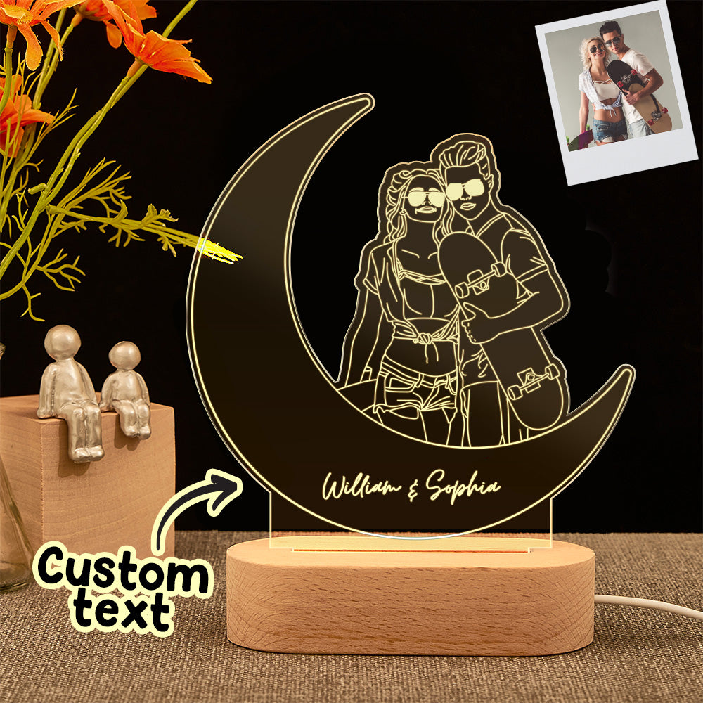 Line Art Photo Night Light – Custom Portrait