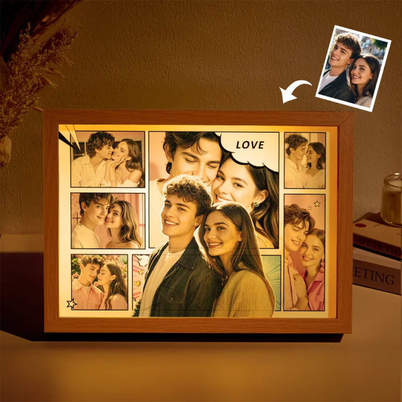 Custom Couple Photo Collage Lamp