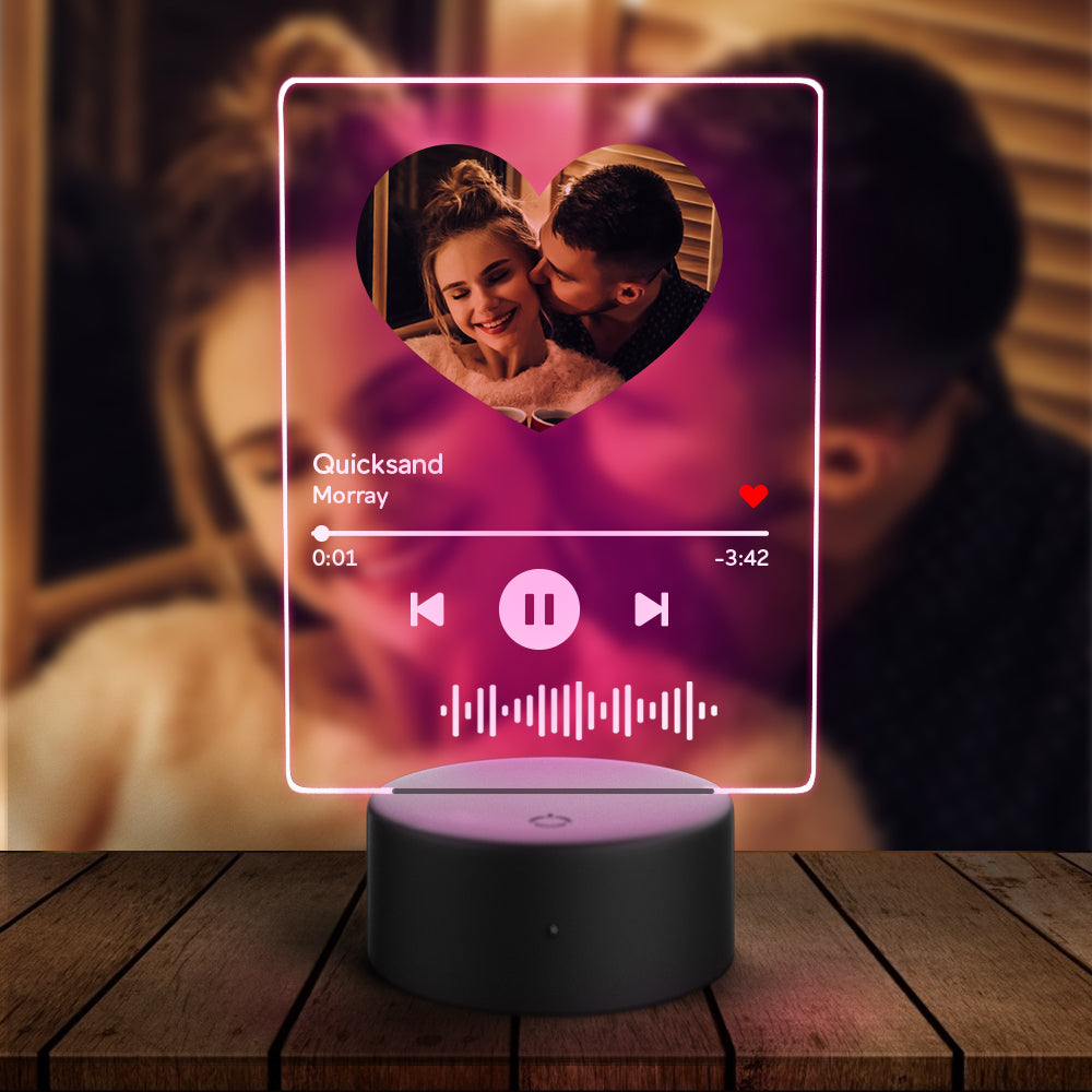 Heart Photo Music Code Night Light