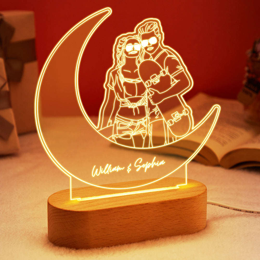 Line Art Photo Night Light – Custom Portrait