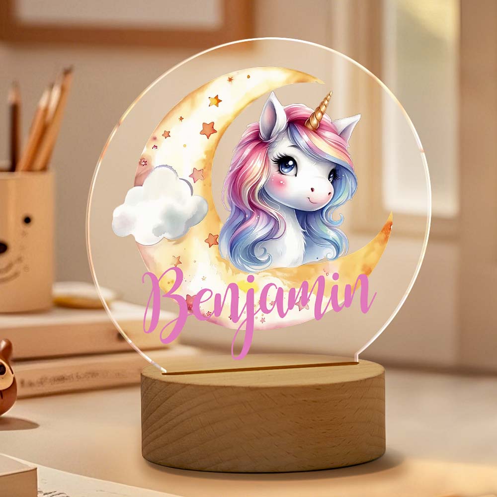 Unicorn Moon Name Night Light