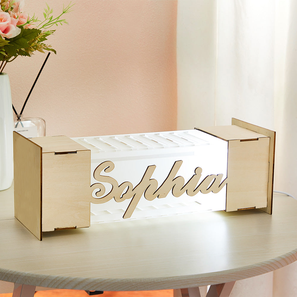 Personalized Custom Name Wooden Acrylic Night Light