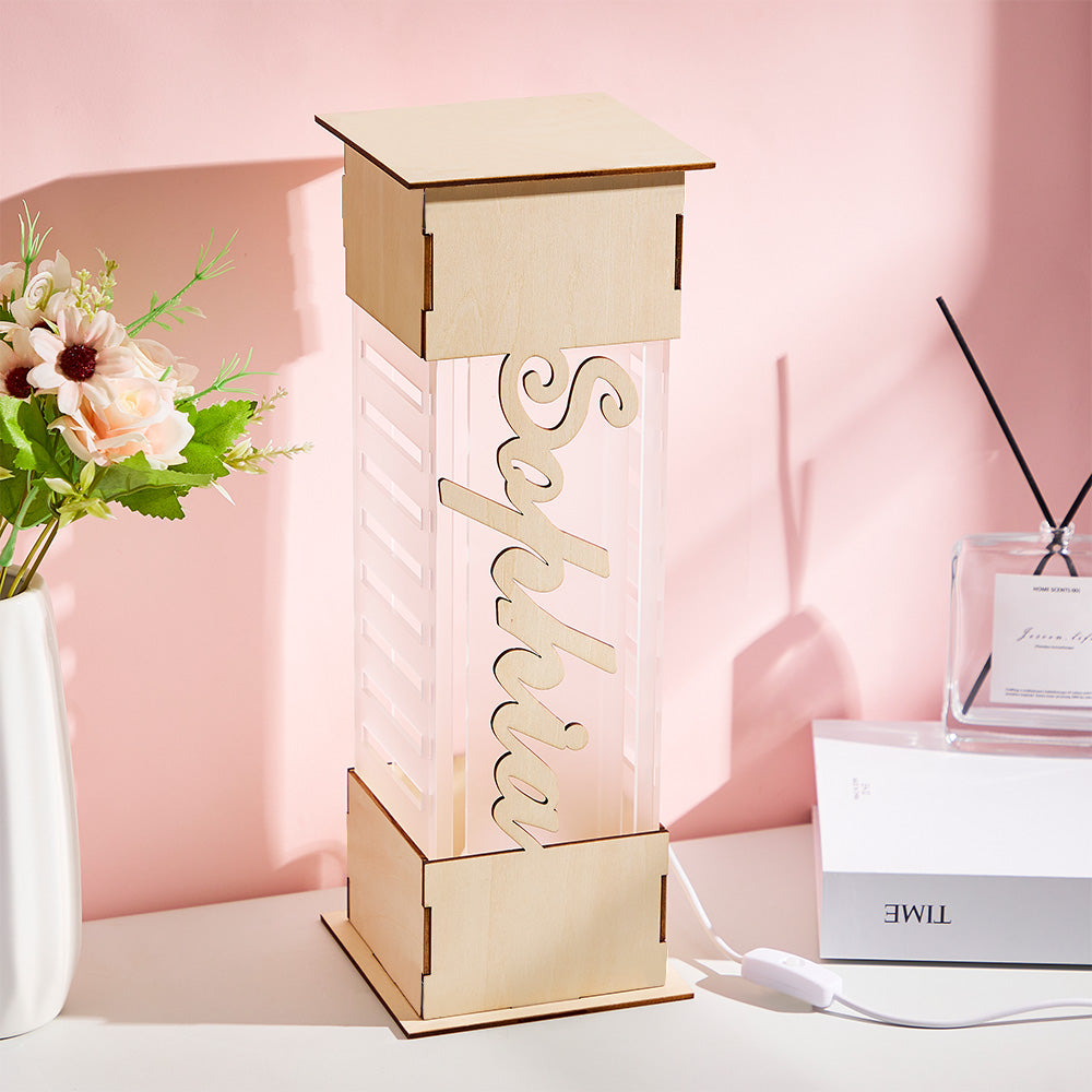 Personalized Custom Name Wooden Acrylic Night Light
