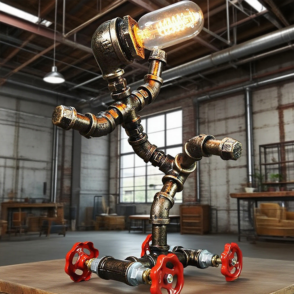 Creative Iron Robot Table Lamp Metal Night Light