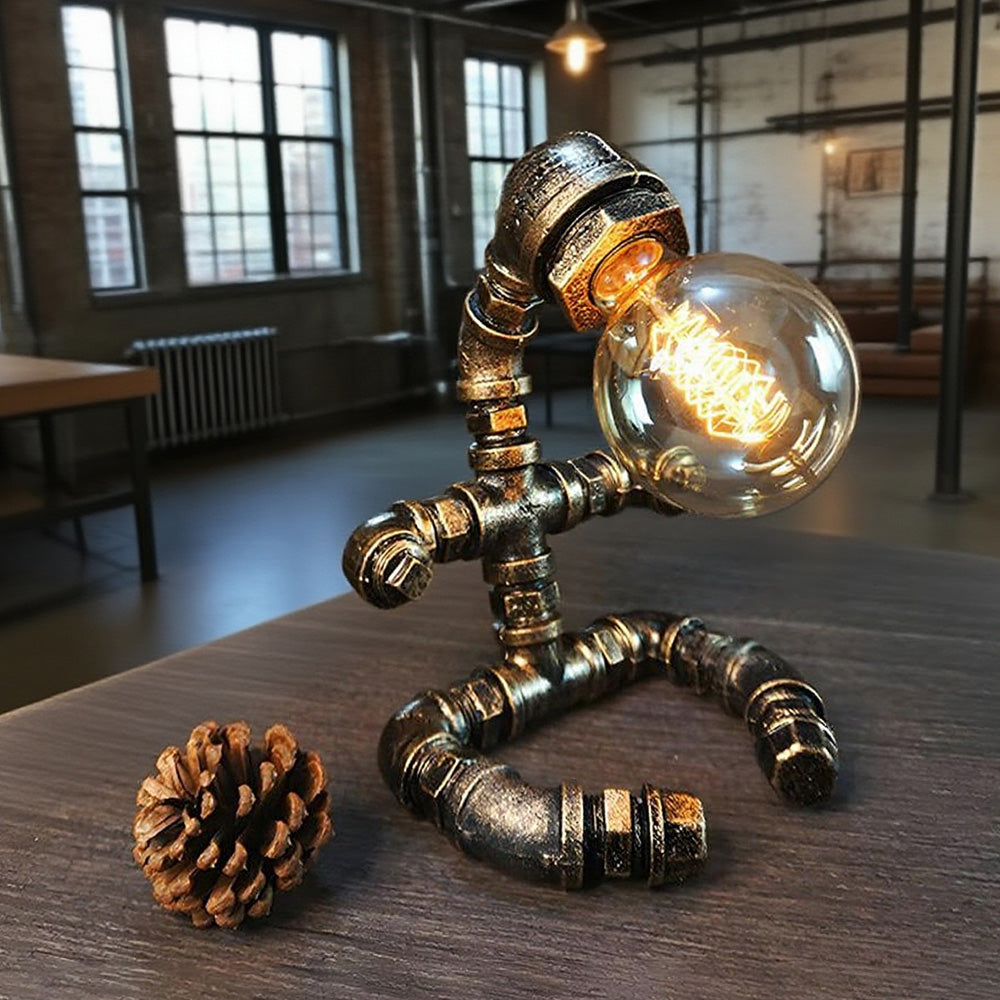Creative Iron Robot Table Lamp Metal Night Light