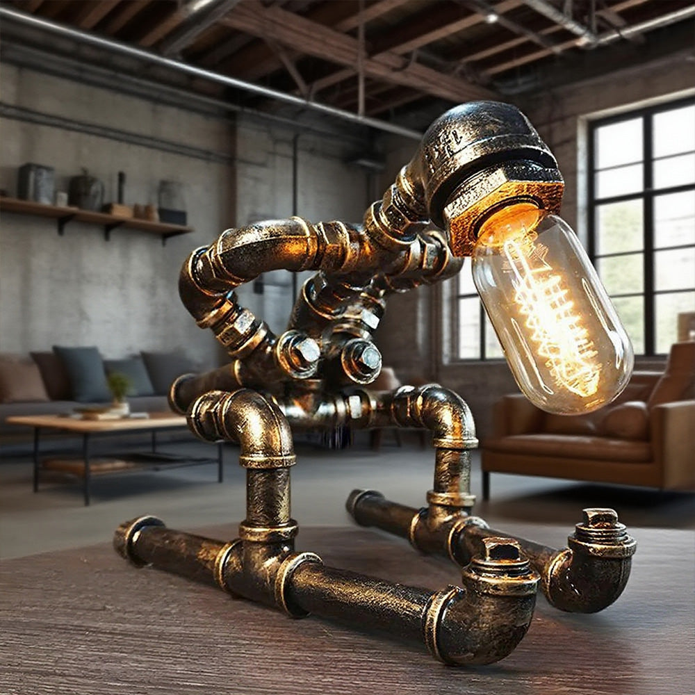 Creative Iron Robot Table Lamp Metal Night Light