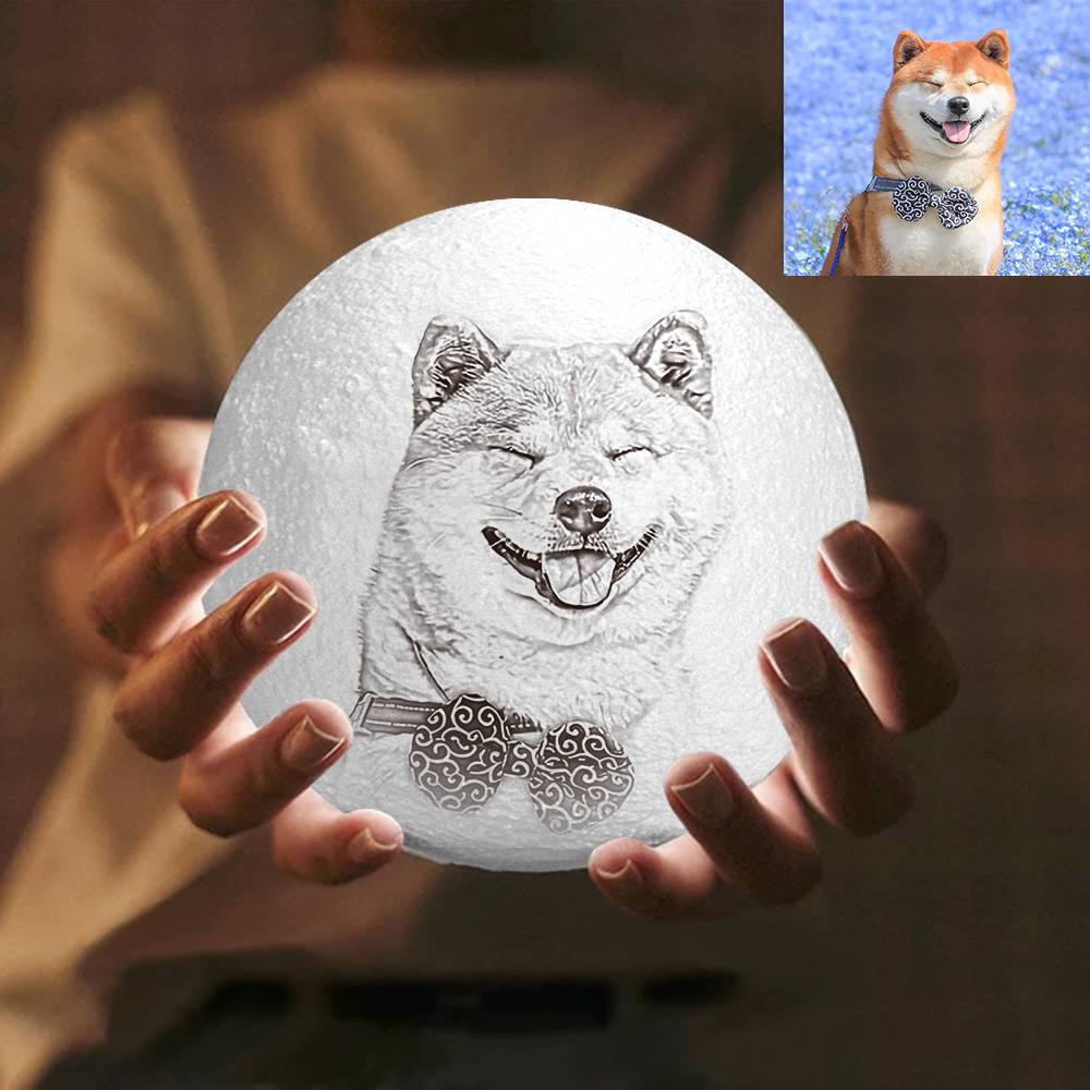 3D Photo Moon Lamp – 16 Colors (Pet/Portrait)