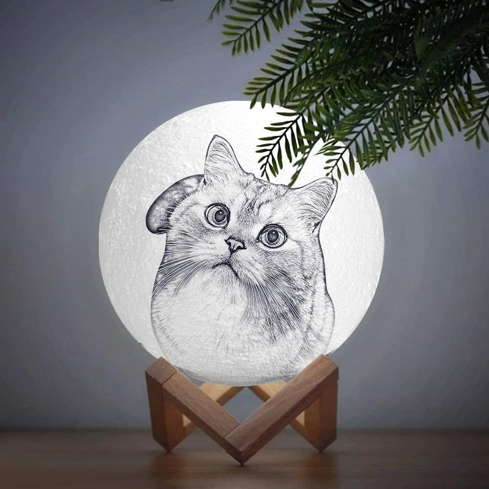 3D Photo Moon Lamp – 16 Colors (Pet/Portrait)