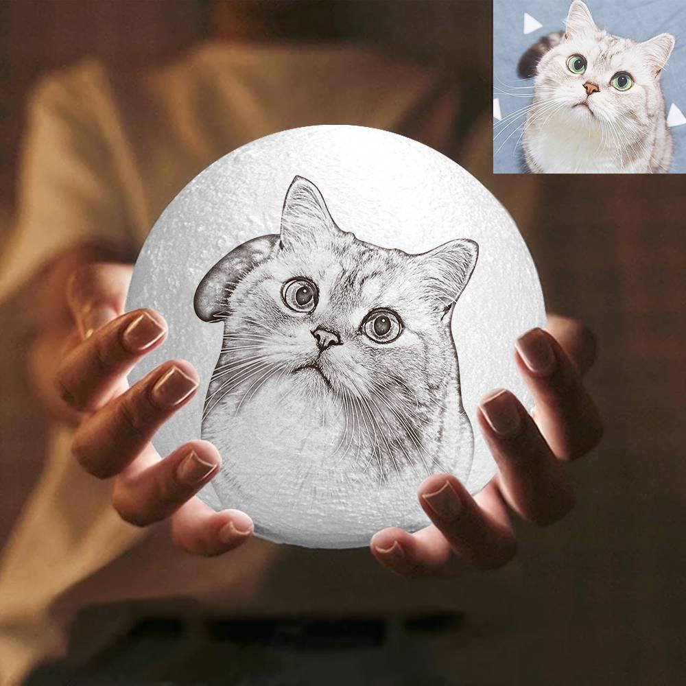3D Photo Moon Lamp – 16 Colors (Pet/Portrait)
