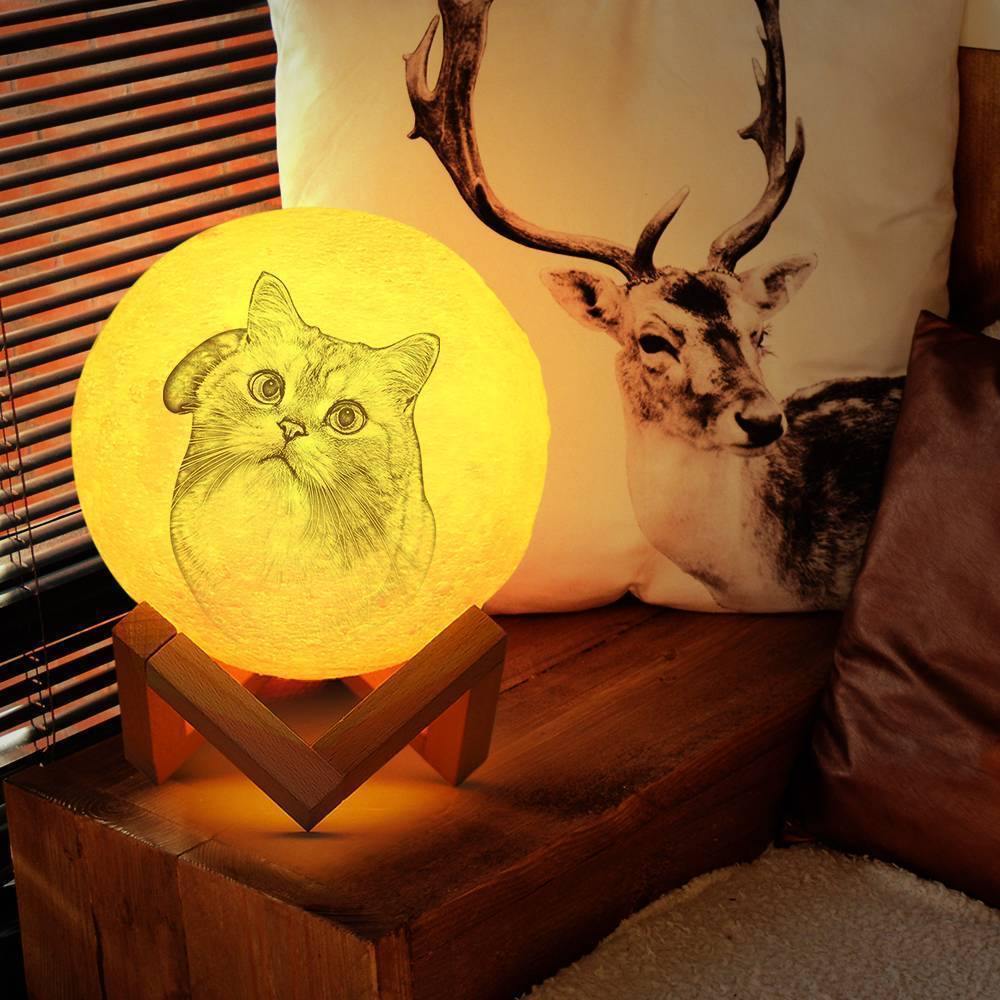 3D Photo Moon Lamp – 16 Colors (Pet/Portrait)