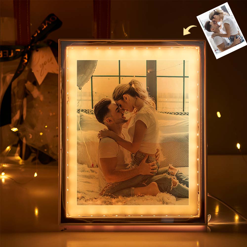 Custom Photo Frame Mirror Night Light