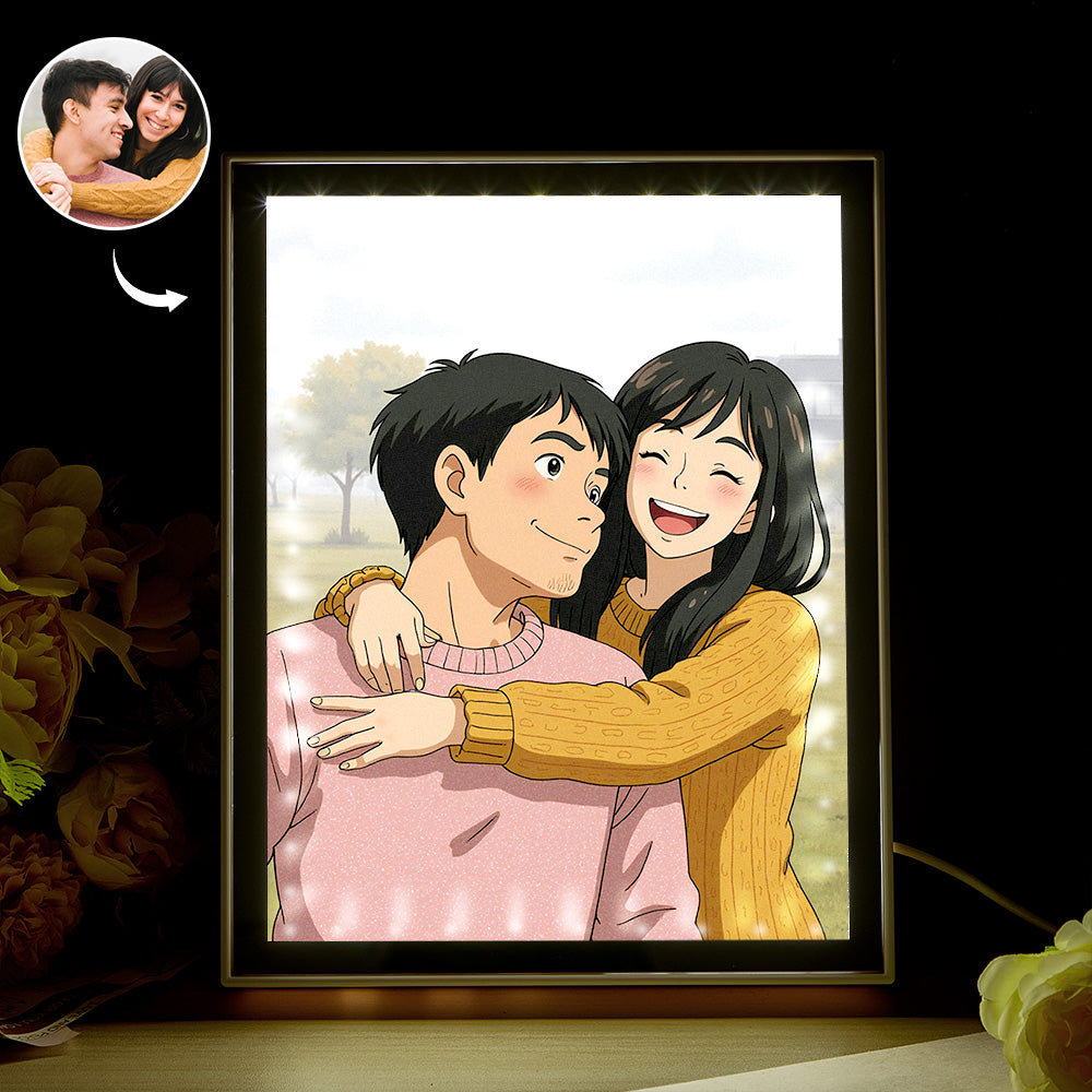 Personalized Custom Photo Mirror Night Light (Ghibli Style)