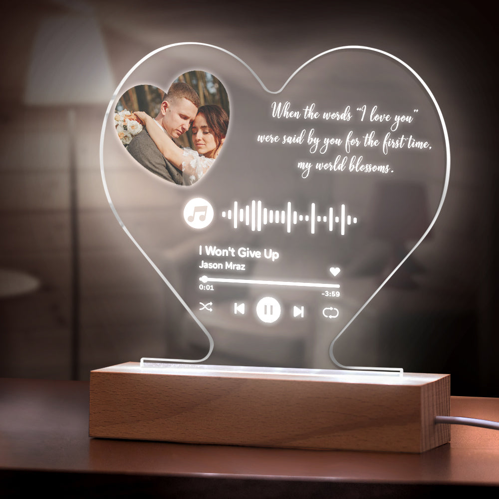 Heart Music Plaque Night Light