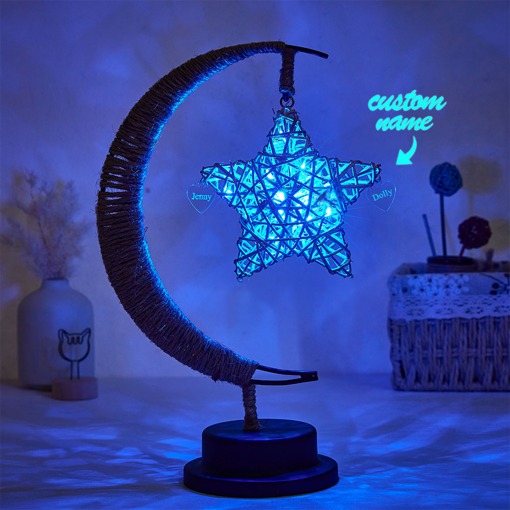 Custom Engraved Name Star Moon Night Light