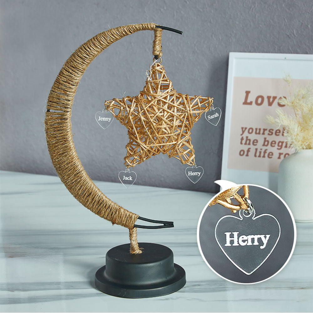Custom Engraved Name Star Moon Night Light