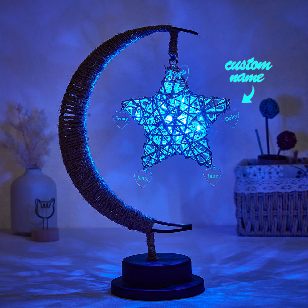 Custom Engraved Name Star Moon Night Light
