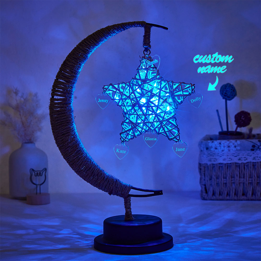 Custom Engraved Name Star Moon Night Light