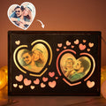 Custom Heart Photo Wooden Night Light