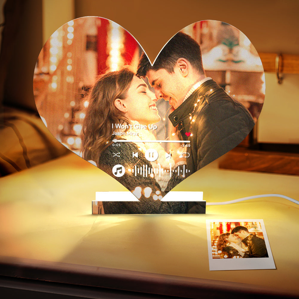 Heart-Shaped Music Photo Night Light