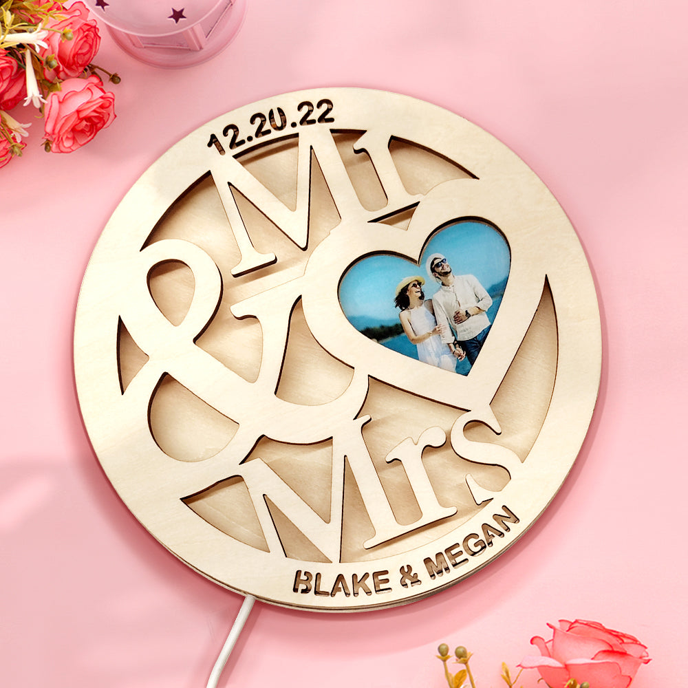 Custom Photo Wooden Lamp Engraved Night Light