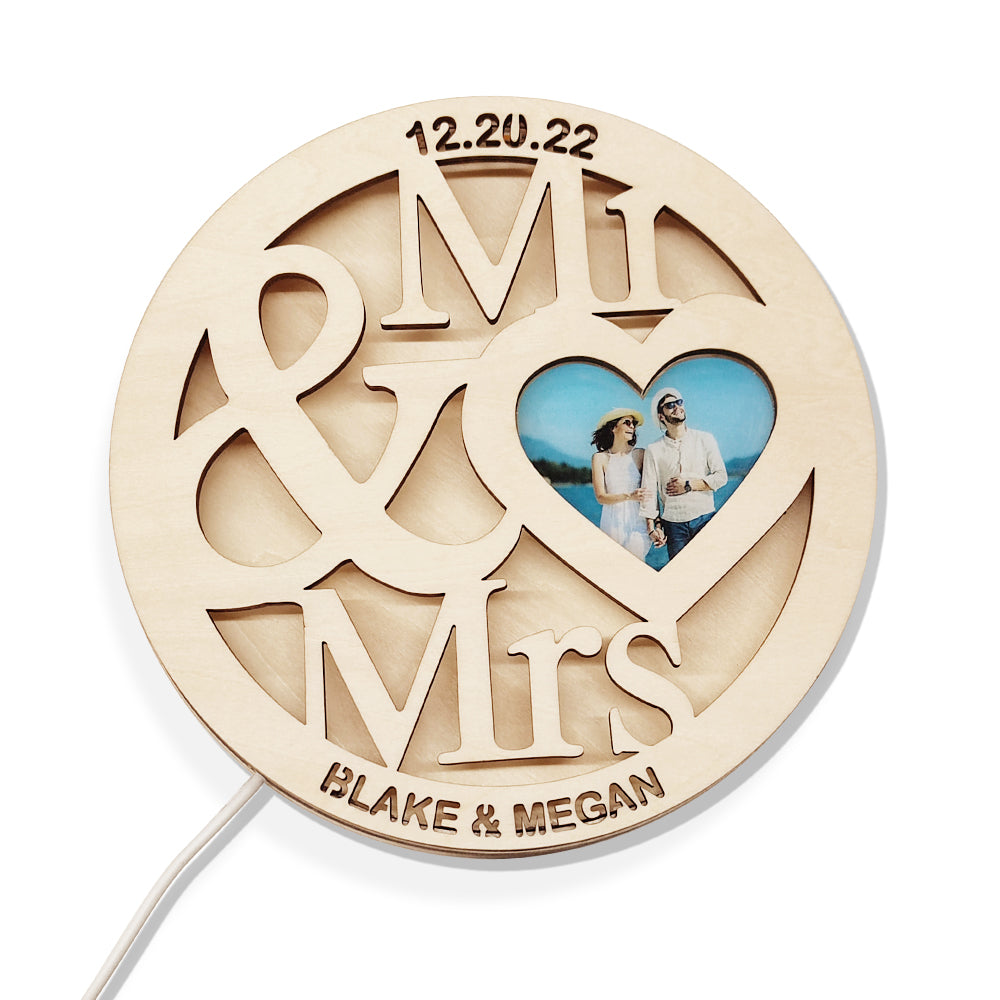 Custom Photo Wooden Lamp Engraved Night Light