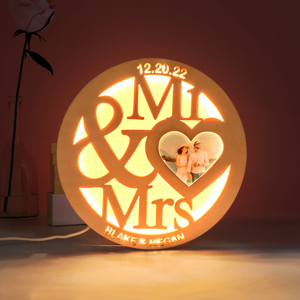 Custom Photo Wooden Lamp Engraved Night Light