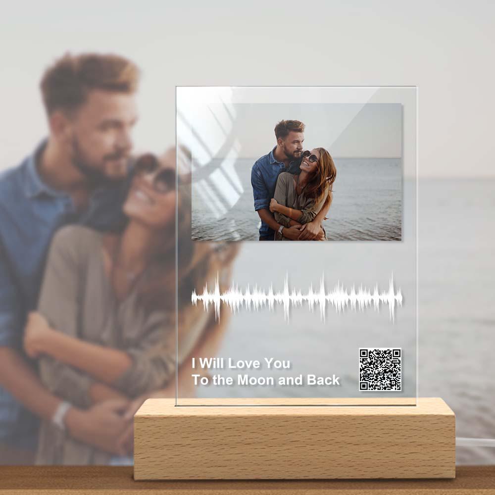 QR Code Engraved Photo Plaque Night Light