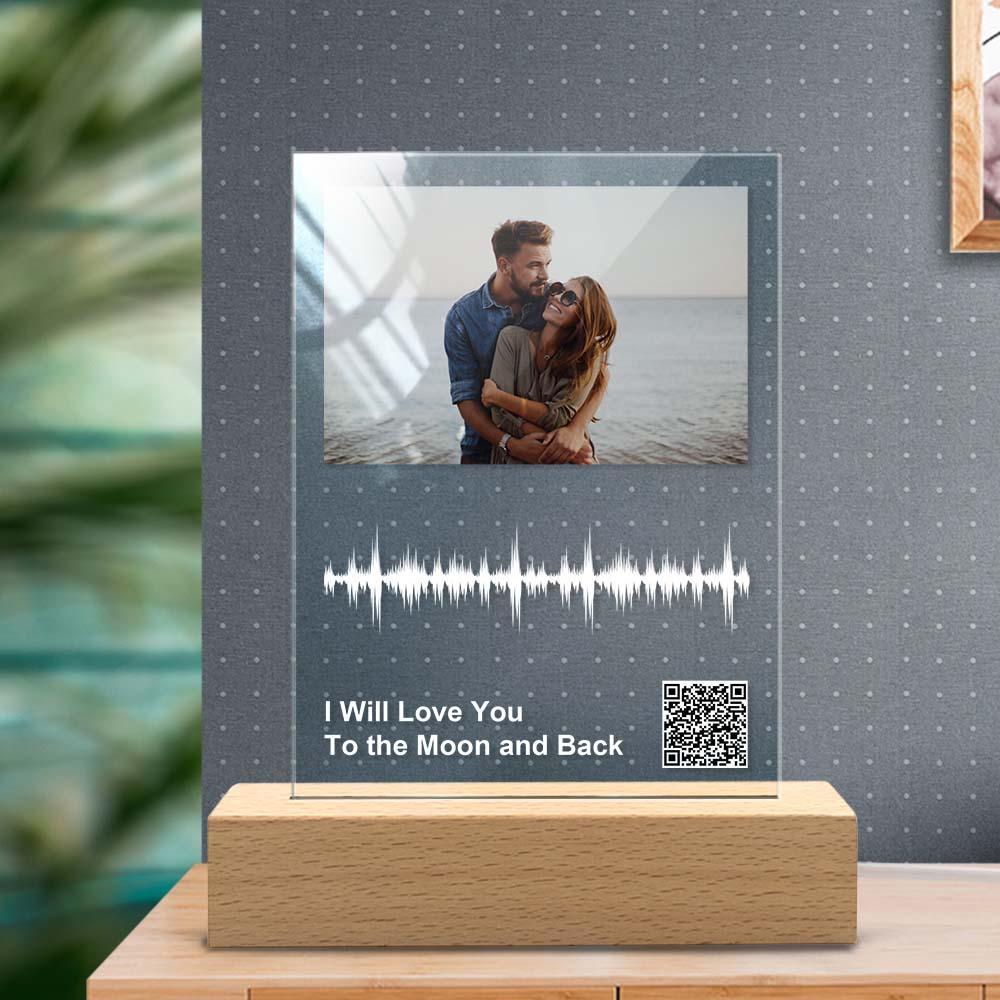 QR Code Engraved Photo Plaque Night Light