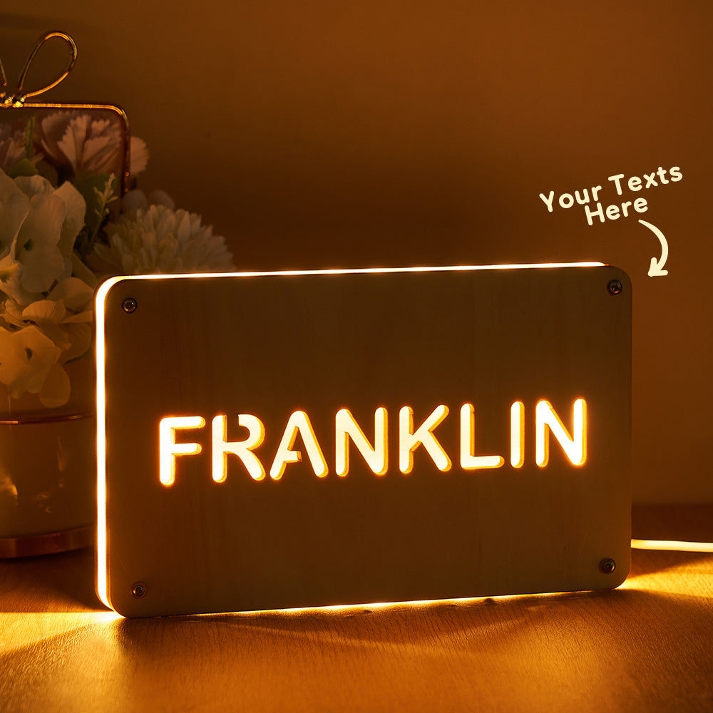 Personalized Wood Night Light With Text